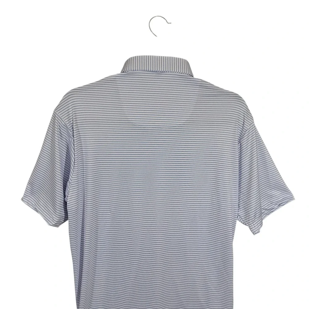 Collars & Co‎ Featherweight Flex Dress Collar Polo Shirt Small Blue Thin Stripe